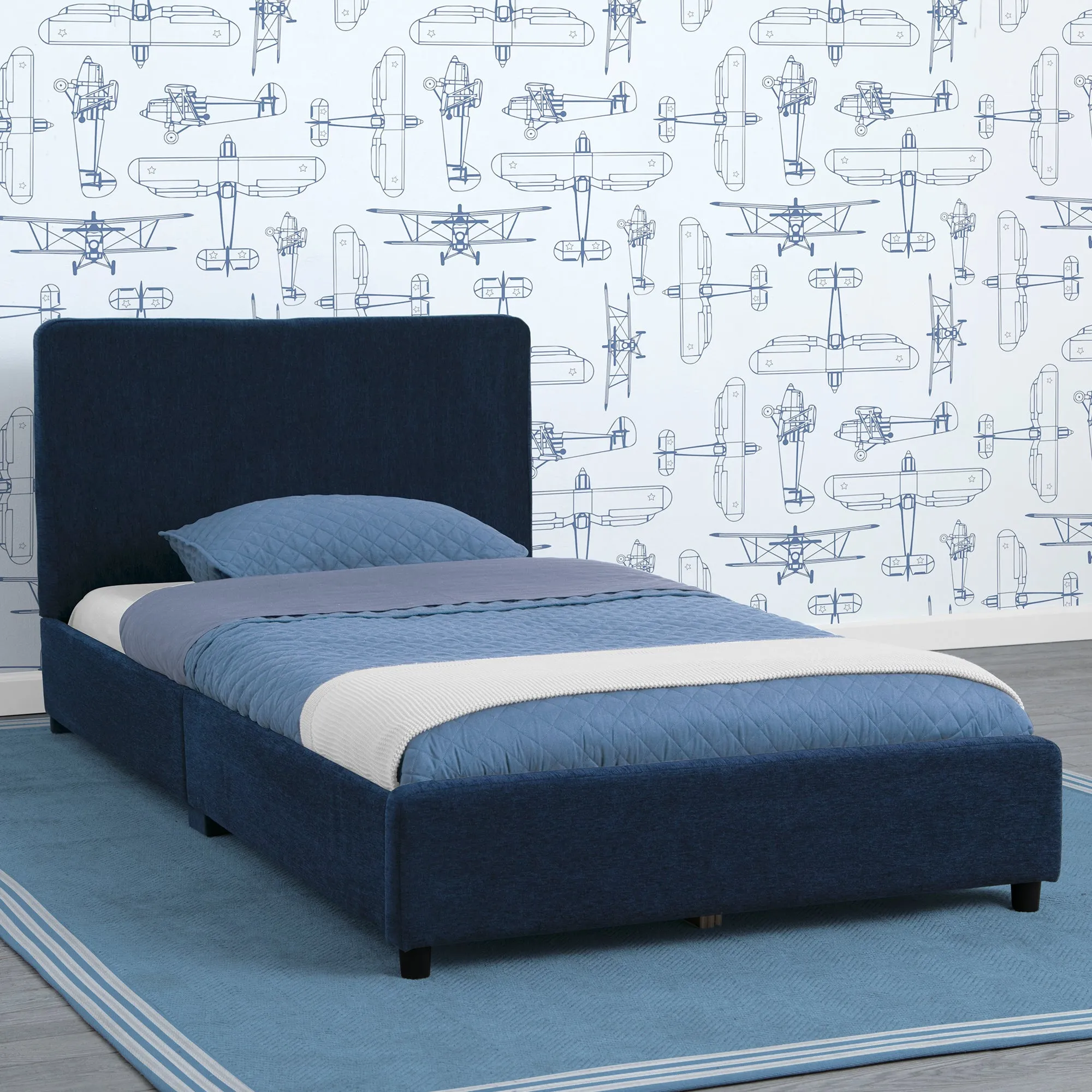 Upholstered Twin Bed with Headboard