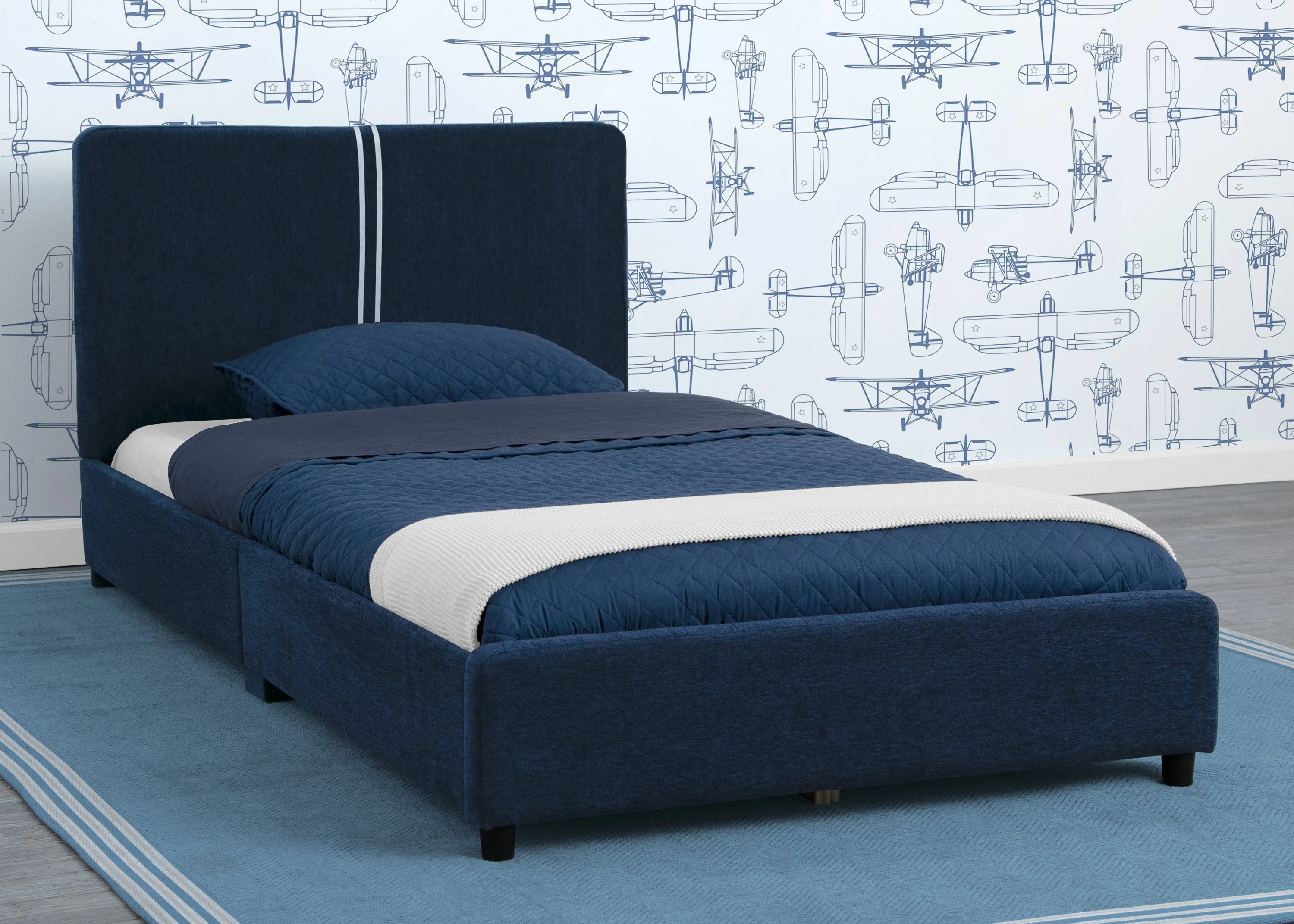 Upholstered Twin Bed with Headboard