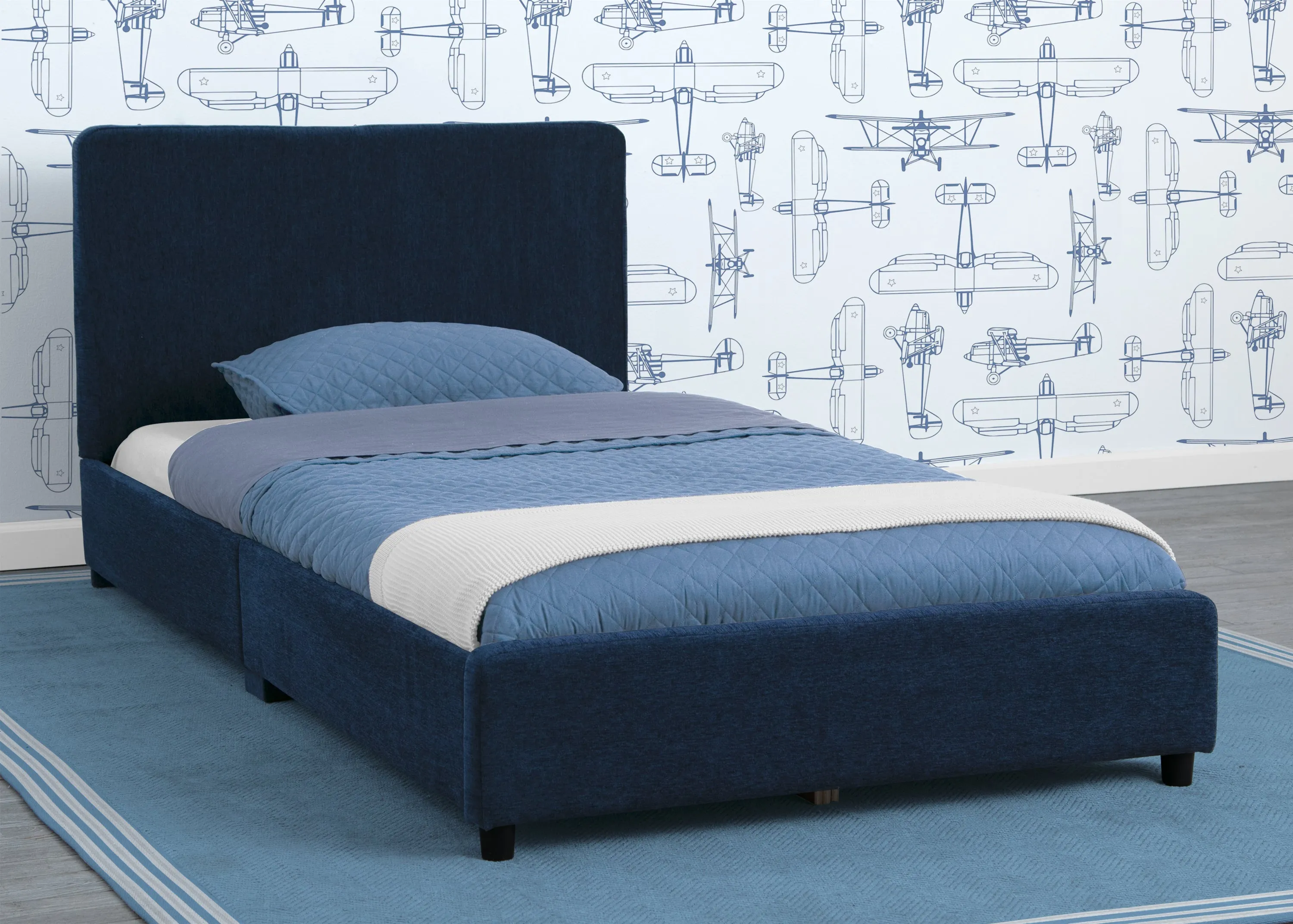 Upholstered Twin Bed with Headboard