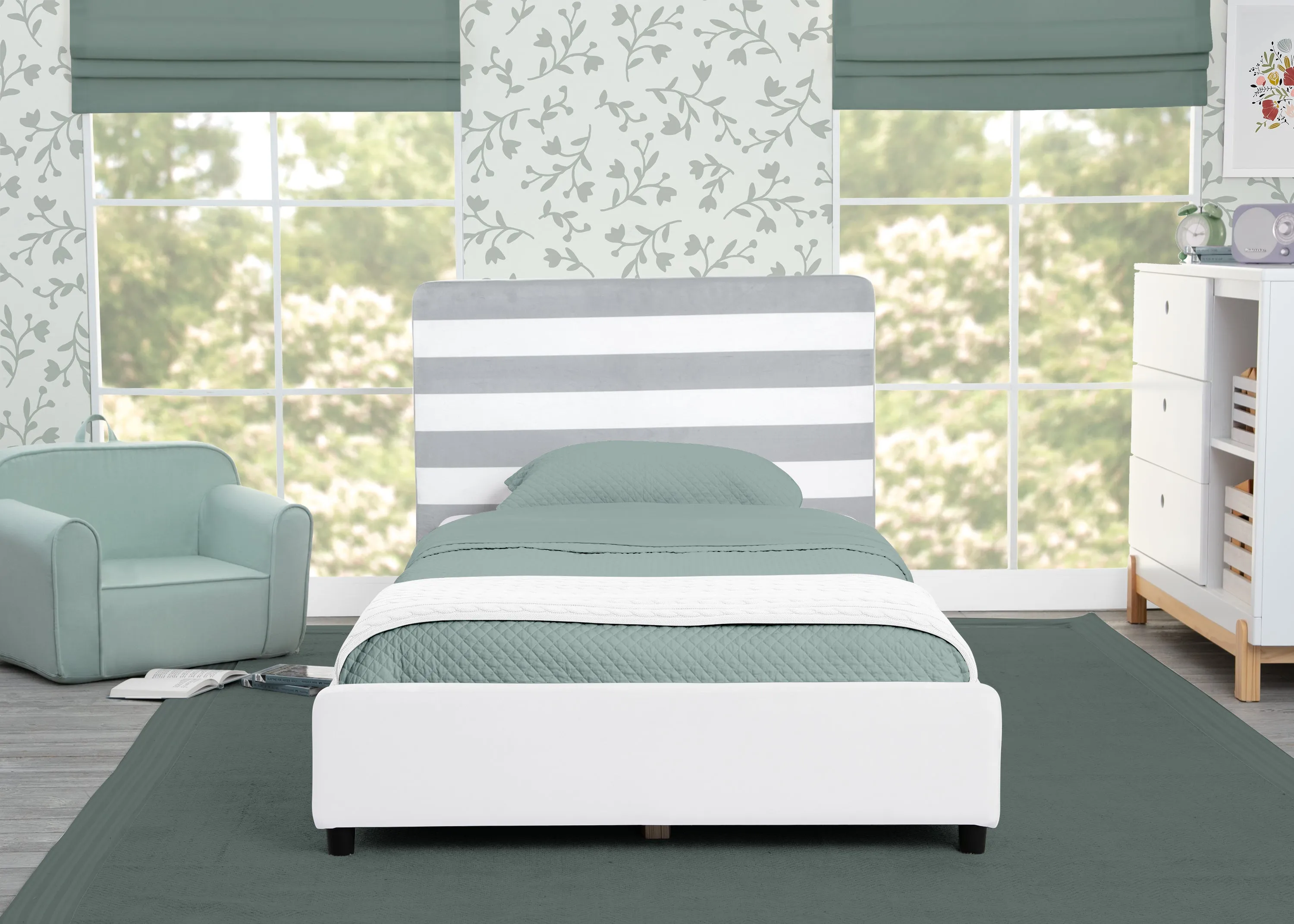 Upholstered Twin Bed with Headboard